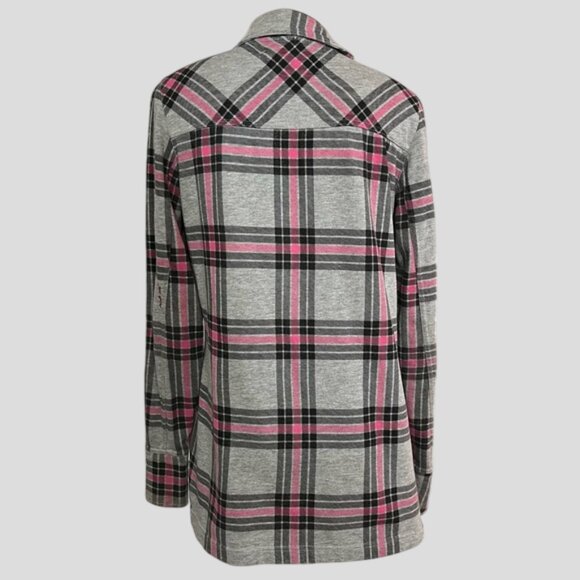 Fox Racing Grey & Pink Checkered Shacket Size Large - Picture 4 of 14